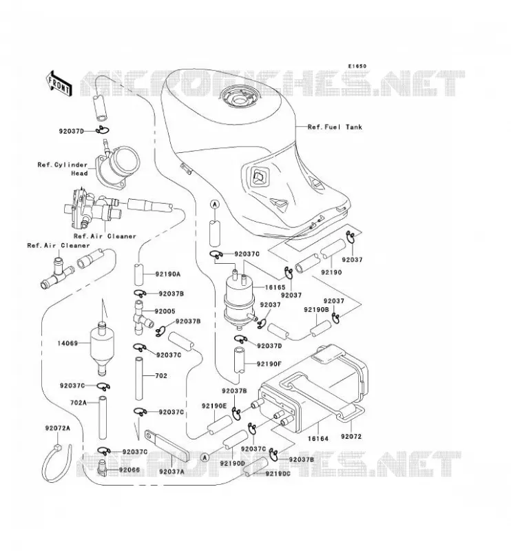 FUEL EVAPORATION SYSTEM Kawasaki MOTOS 1100 1995 ZZR1100  ZX1100-D3