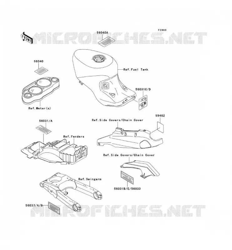 LABELS Kawasaki MOTOS 1100 1996 ZZR1100  ZX1100-D4