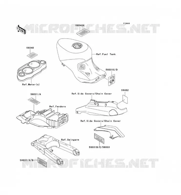 LABELS Kawasaki MOTOS 1100 1996 ZZR1100  ZX1100-D4