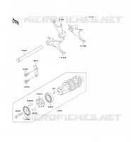 GEAR CHANGE DRUM   SHIFT FORKS voor Kawasaki ZZR1100 1997