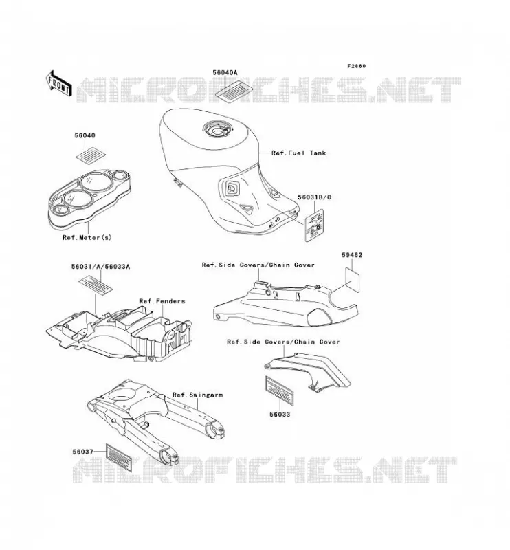 LABELS Kawasaki MOTOS 1100 2000 ZZR1100  ZX1100-D8