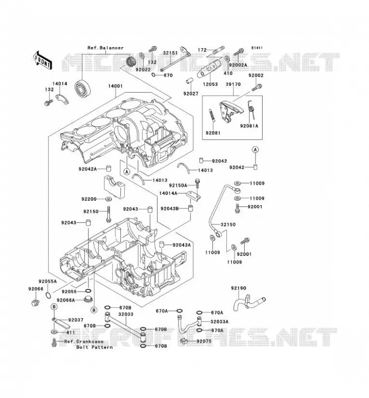 CRANKCASE(S) Kawasaki MOTOS 1100 1996 GPZ1100  ZX1100-E2