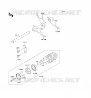 GEAR CHANGE DRUM   SHIFT FORKS voor Kawasaki GPZ1100 1998