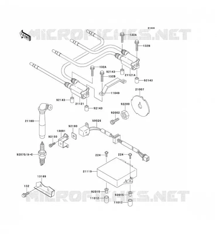 IGNITION SYSTEM Kawasaki MOTOS 1100 1996 GPZ1100 ABS  ZX1100-F1
