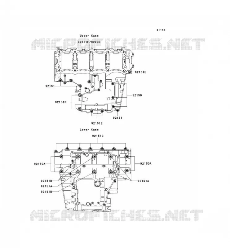 CRANKCASE BOLT Kawasaki MOTOS 1200 2000 NINJA ZX-12R  ZX1200-A1