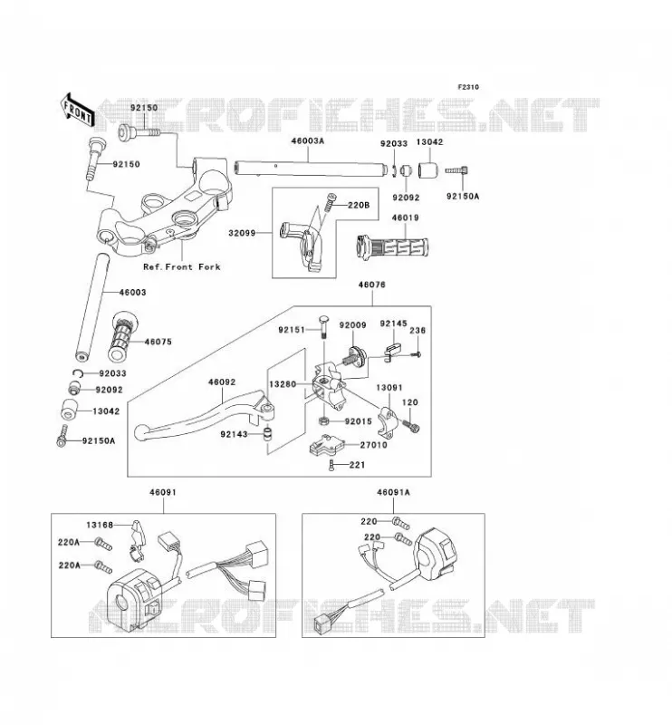 HANDLEBAR Kawasaki MOTOS 1200 2000 NINJA ZX-12R  ZX1200-A1
