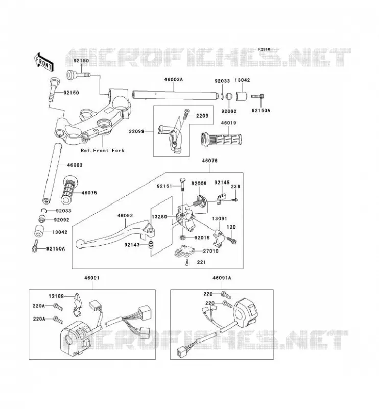 HANDLEBAR Kawasaki MOTOS 1200 2000 NINJA ZX-12R  ZX1200-A1