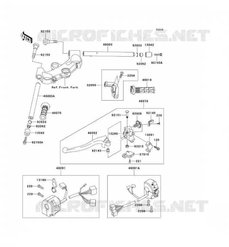 HANDLEBAR Kawasaki MOTOS 1200 2000 NINJA ZX-12R  ZX1200-A1H