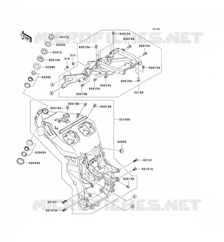 CHASSIS Kawasaki MOTOS 1200 2000 NINJA ZX-12R  ZX1200-A1H
