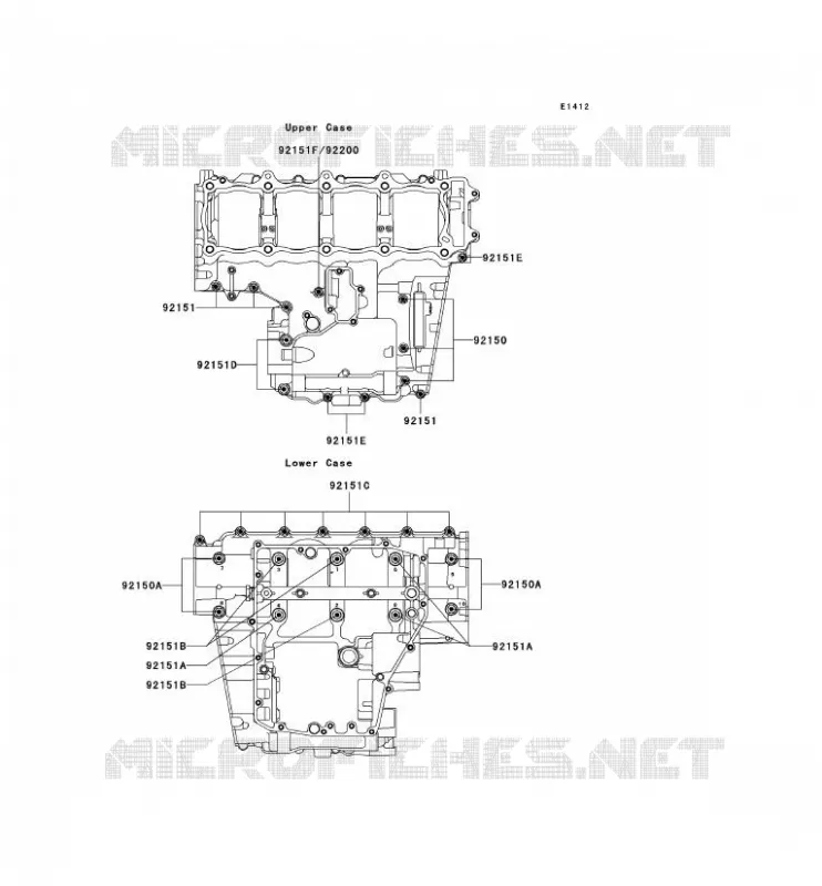 CRANKCASE BOLT Kawasaki MOTOS 1200 2000 NINJA ZX-12R  ZX1200-A1H