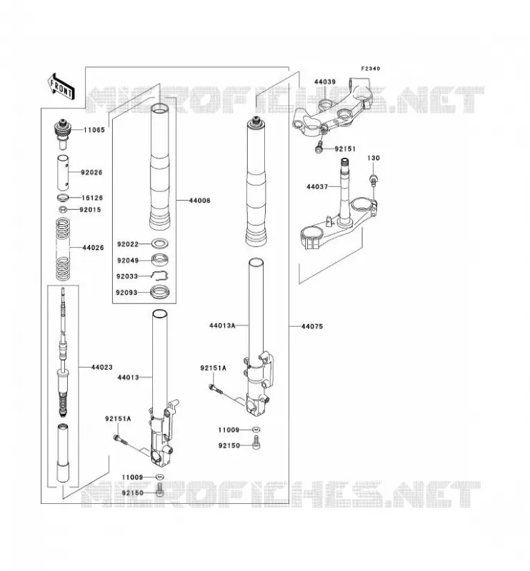 FRONT FORK Kawasaki MOTOS 1200 2000 NINJA ZX-12R  ZX1200-A1H