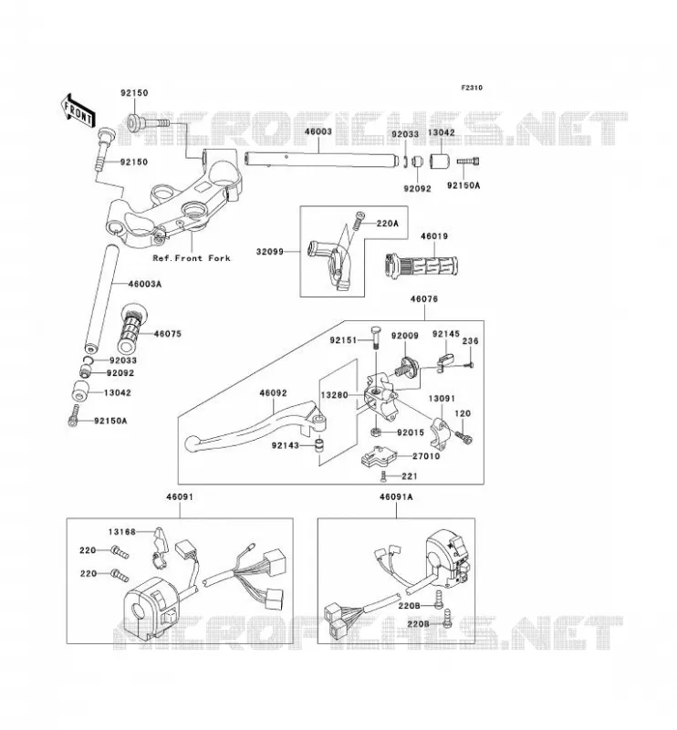 HANDLEBAR Kawasaki MOTOS 1200 2000 NINJA ZX-12R  ZX1200-A1H