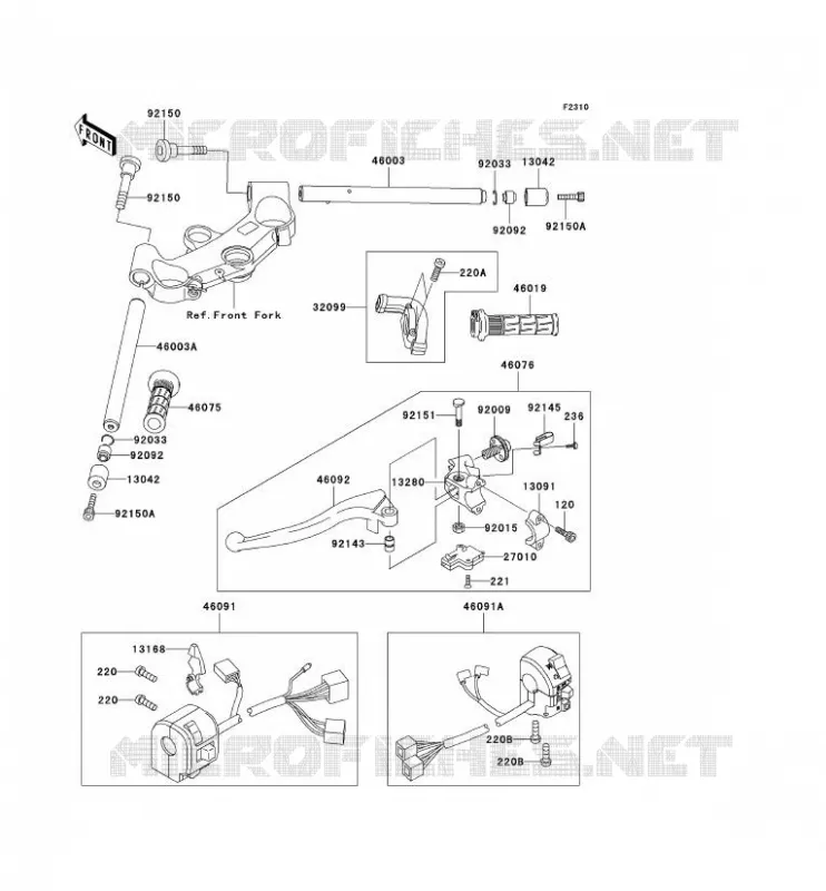 HANDLEBAR Kawasaki MOTOS 1200 2000 NINJA ZX-12R  ZX1200-A1H