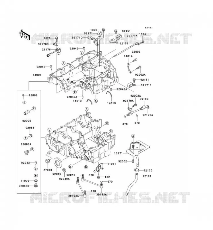 CRANKCASE(S) Kawasaki MOTOS 1200 2000 NINJA ZX-12R  ZX1200-A1H
