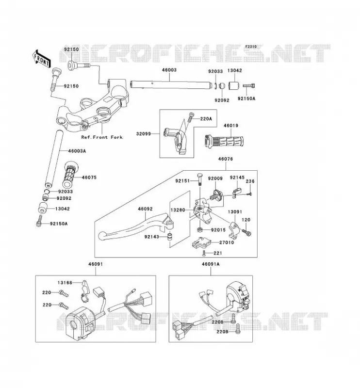 HANDLEBAR Kawasaki MOTOS 1200 2000 NINJA ZX-12R  ZX1200-A1H
