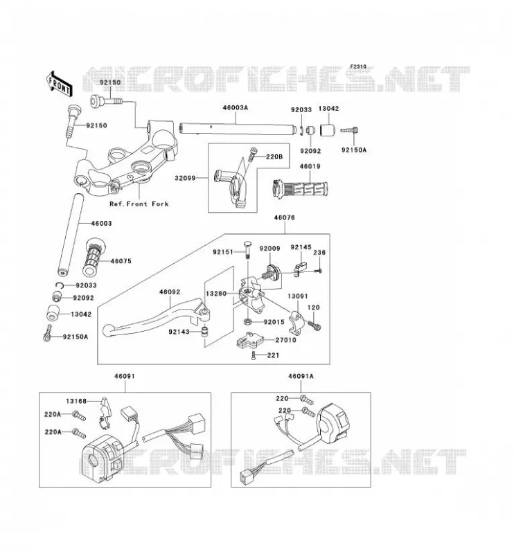 HANDLEBAR Kawasaki MOTOS 1200 2001 NINJA ZX-12R  ZX1200-A2