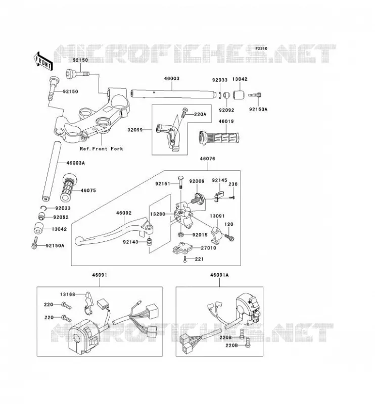 HANDLEBAR Kawasaki MOTOS 1200 2001 NINJA ZX-12R  ZX1200-A2H