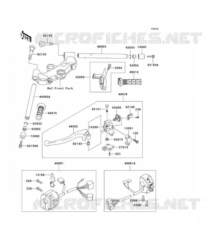 HANDLEBAR Kawasaki MOTOS 1200 2001 NINJA ZX-12R  ZX1200-A2H