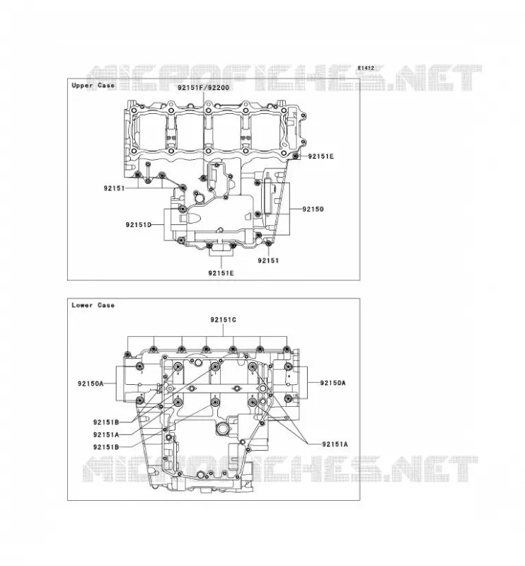 CRANKCASE BOLT Kawasaki MOTOS 1200 2003 NINJA ZX-12R  ZX1200-B2
