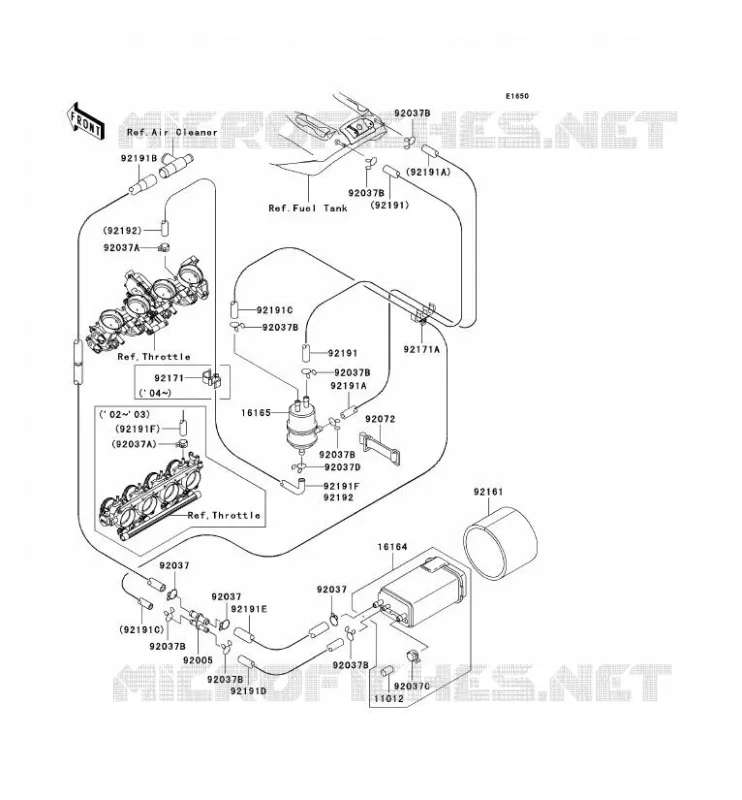 FUEL EVAPORATION SYSTEM(CA) Kawasaki MOTOS 1200 2003 NINJA ZX-12R  ZX1200-B2