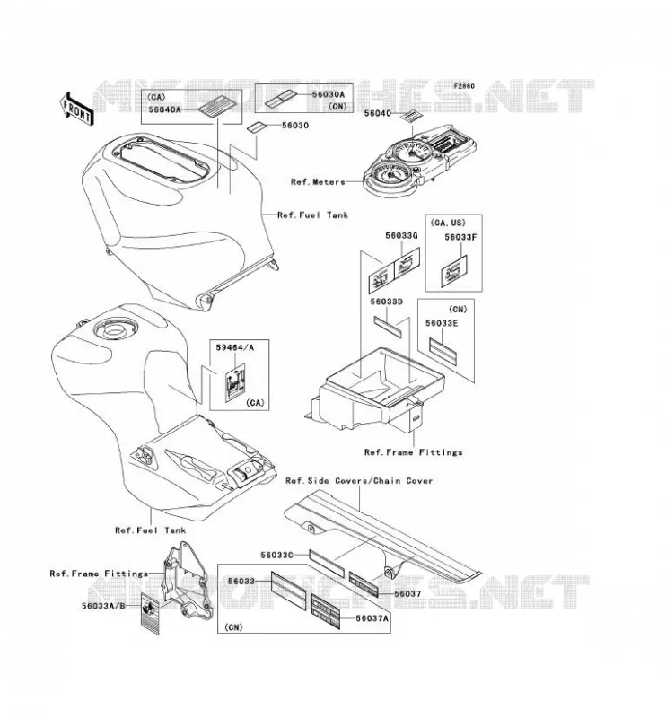 LABELS Kawasaki MOTOS 1200 2005 NINJA ZX-12R  ZX1200-B4