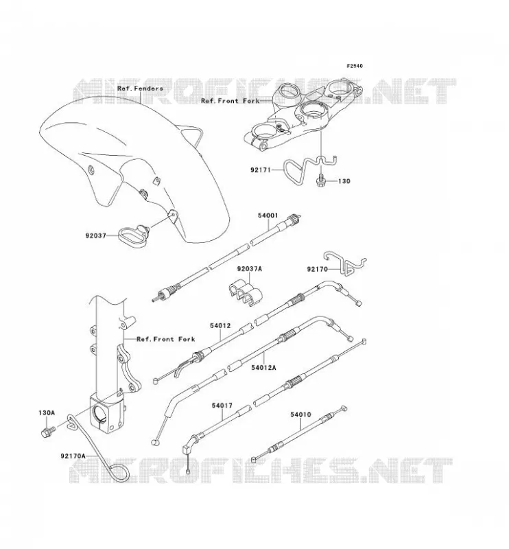 CABLES Kawasaki MOTOS 1200 2002 ZZR1200  ZX1200-C1H