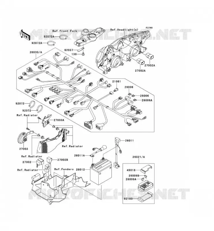 CHASSIS ELECTRICAL EQUIPMENT Kawasaki MOTOS 1200 2002 ZZR1200  ZX1200-C1H