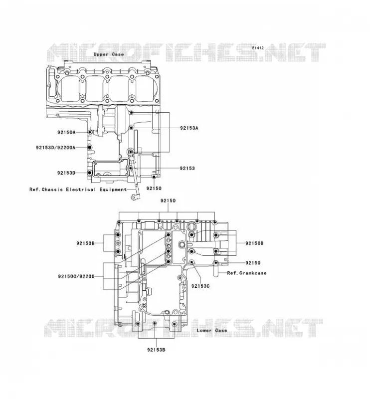 CRANKCASE BOLT Kawasaki MOTOS 1200 2002 ZZR1200  ZX1200-C1H