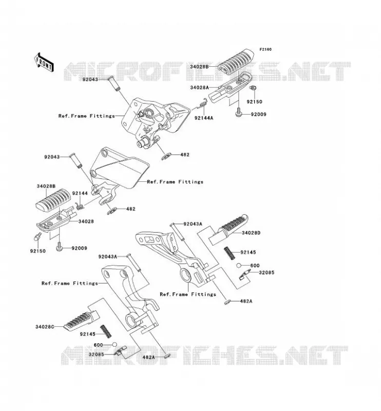 FOOTREST Kawasaki MOTOS 1200 2002 ZZR1200  ZX1200-C1H