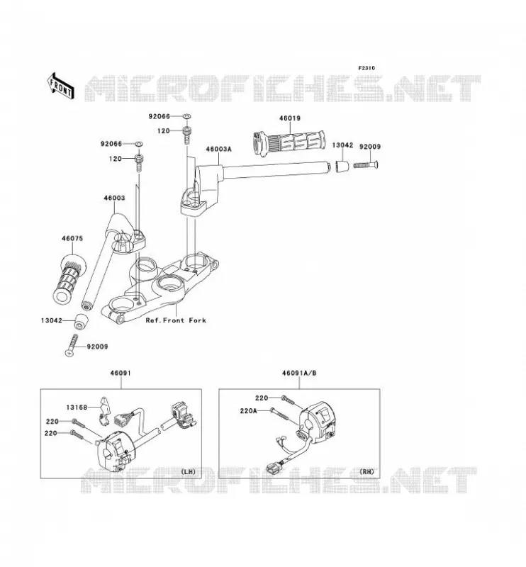 HANDLEBAR Kawasaki MOTOS 1200 2002 ZZR1200  ZX1200-C1H