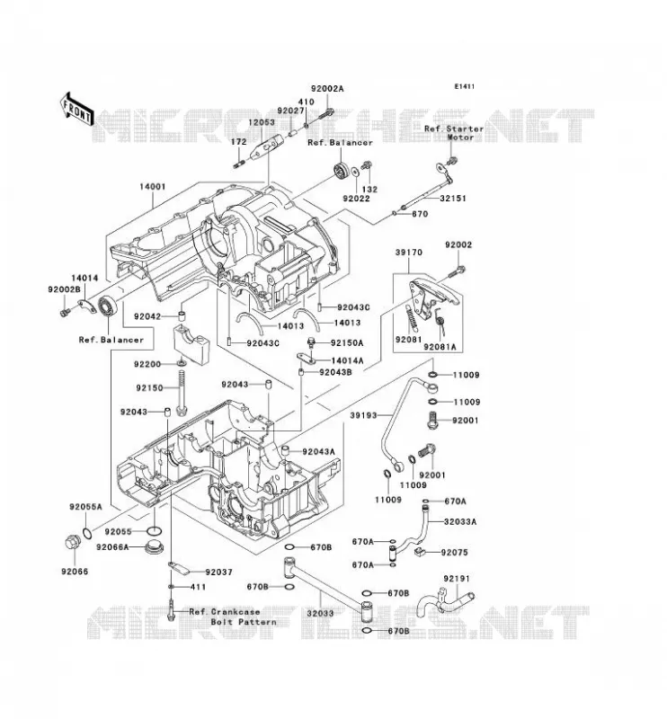 CRANKCASE(S) Kawasaki MOTOS 1200 2003 ZZR1200  ZX1200-C2