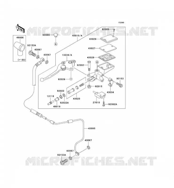 CLUTCH MASTER CYLINDER Kawasaki MOTOS 1200 2003 ZZR1200  ZX1200-C2