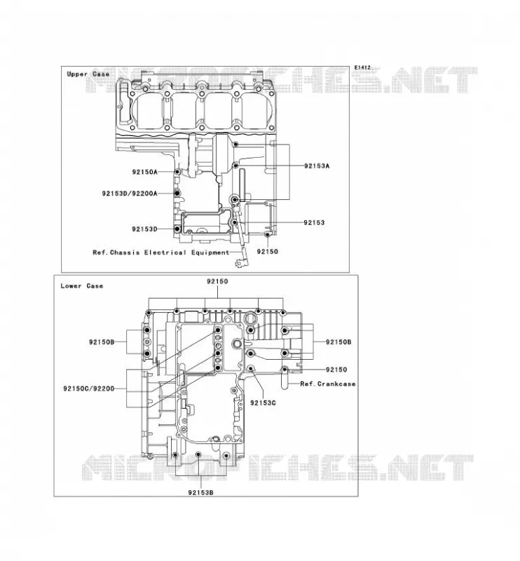 CRANKCASE BOLT Kawasaki MOTOS 1200 2003 ZZR1200  ZX1200-C2