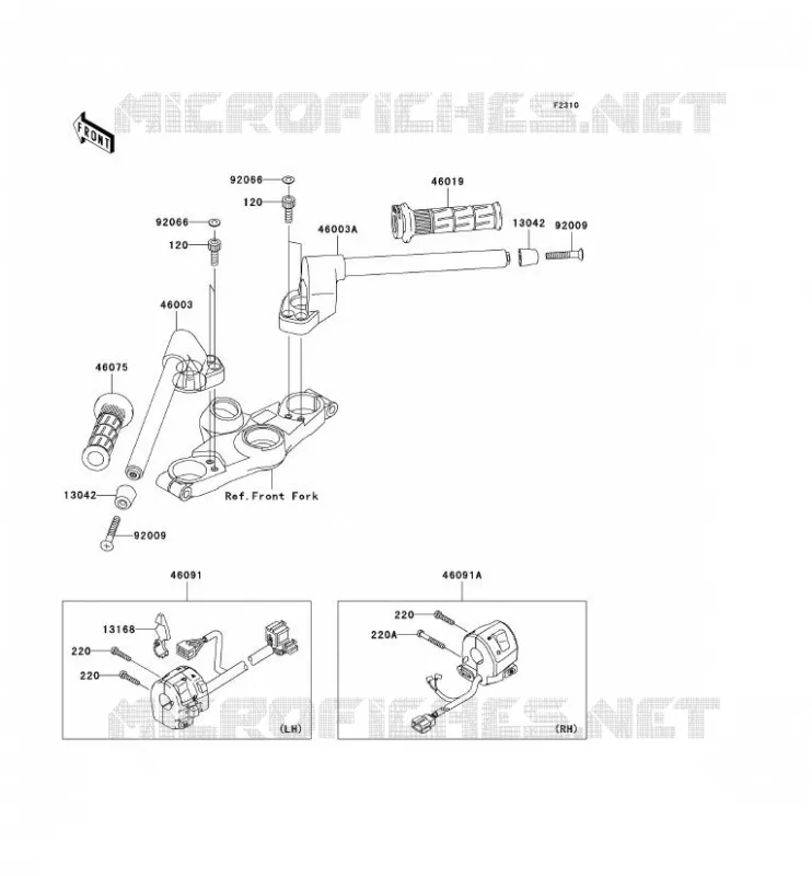 HANDLEBAR Kawasaki MOTOS 1200 2003 ZZR1200  ZX1200-C2