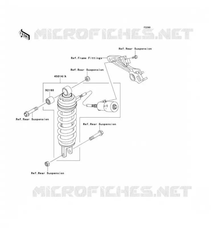 SUSPENSION - SHOCK ABSORBER Kawasaki MOTOS 1200 2003 ZZR1200  ZX1200-C2
