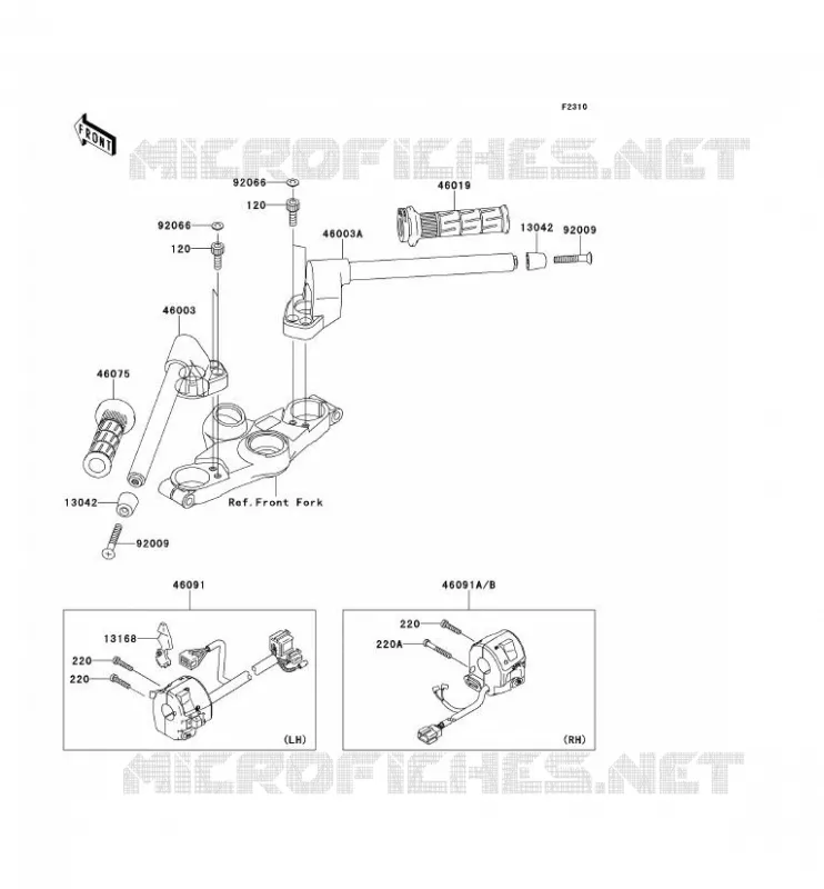HANDLEBAR Kawasaki MOTOS 1200 2003 ZZR1200  ZX1200-C2H