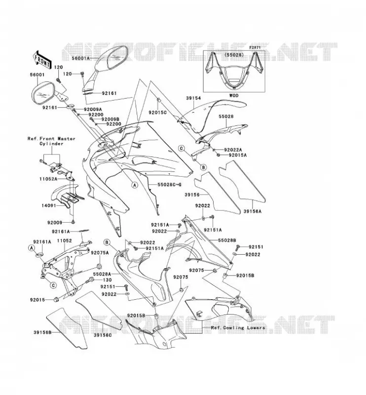 COWLING Kawasaki MOTOS 1200 2003 ZZR1200  ZX1200-C2H