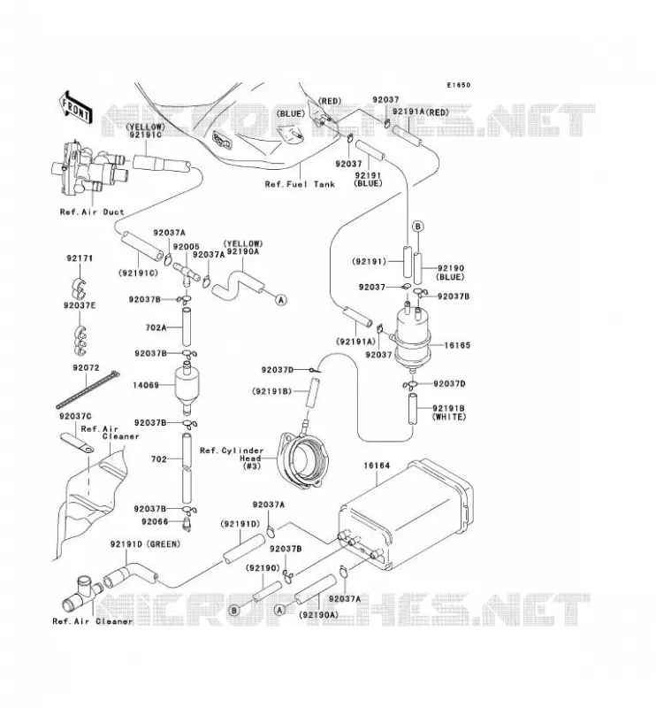 FUEL EVAPORATION SYSTEM(CA) Kawasaki MOTOS 1200 2004 ZZR1200  ZX1200-C3