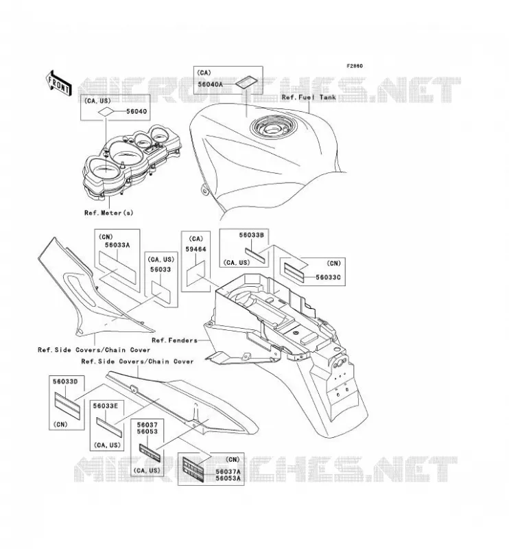 LABELS Kawasaki MOTOS 1200 2005 ZZR1200  ZX1200-C4