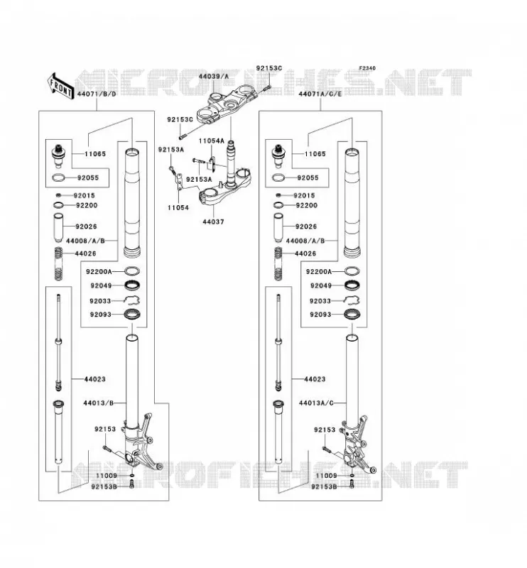 FRONT FORK Kawasaki MOTOS 1400 2006 ZZR1400  ZX1400A6F