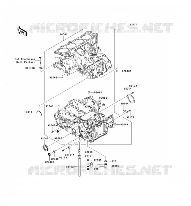 CRANKCASE(S) Kawasaki MOTOS 1400 2006 ZZR1400 ABS  ZX1400B6F