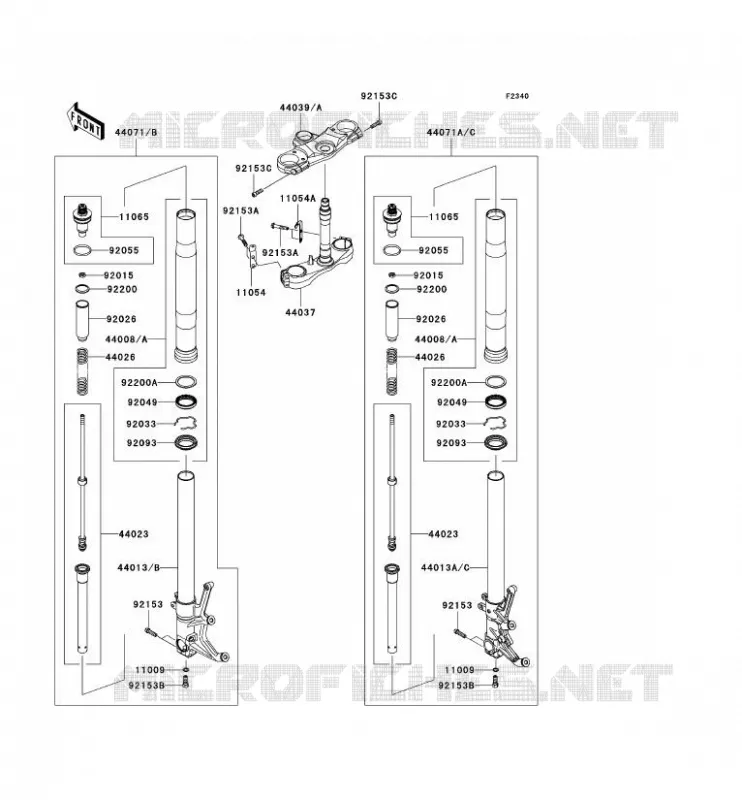 FRONT FORK Kawasaki MOTOS 1400 2007 ZZR1400 ABS  ZX1400B7F