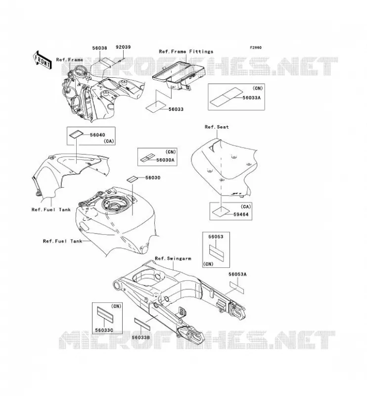 LABELS Kawasaki MOTOS 1400 2008 ZZR1400  ZX1400C8F