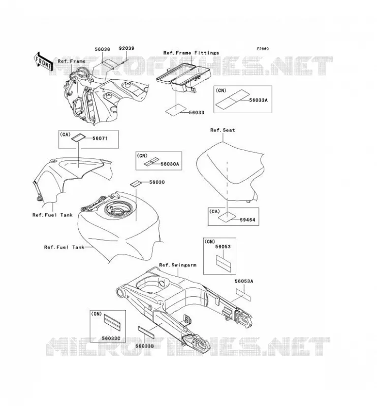 LABELS Kawasaki MOTOS 1400 2011 ZZR1400  ZX1400CBF