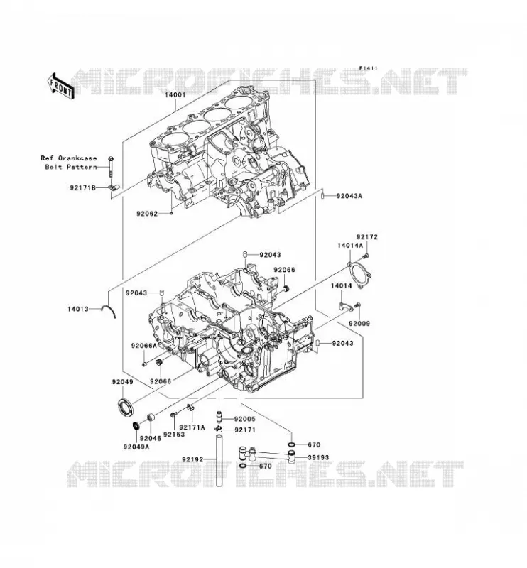 CRANKCASE(S) Kawasaki MOTOS 1400 2009 ZZR1400 ABS  ZX1400D9F
