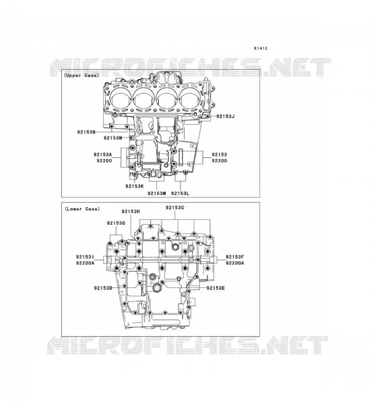 CRANKCASE BOLT Kawasaki MOTOS 1400 2010 ZZR1400 ABS  ZX1400DAF