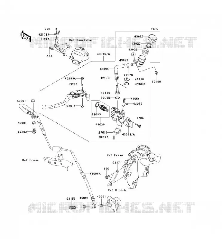 CLUTCH MASTER CYLINDER Kawasaki MOTOS 1400 2010 ZZR1400 ABS  ZX1400DAF
