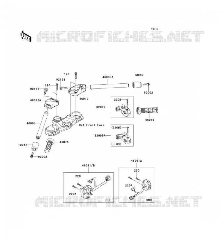 HANDLEBAR Kawasaki MOTOS 1400 2010 ZZR1400 ABS  ZX1400DAF