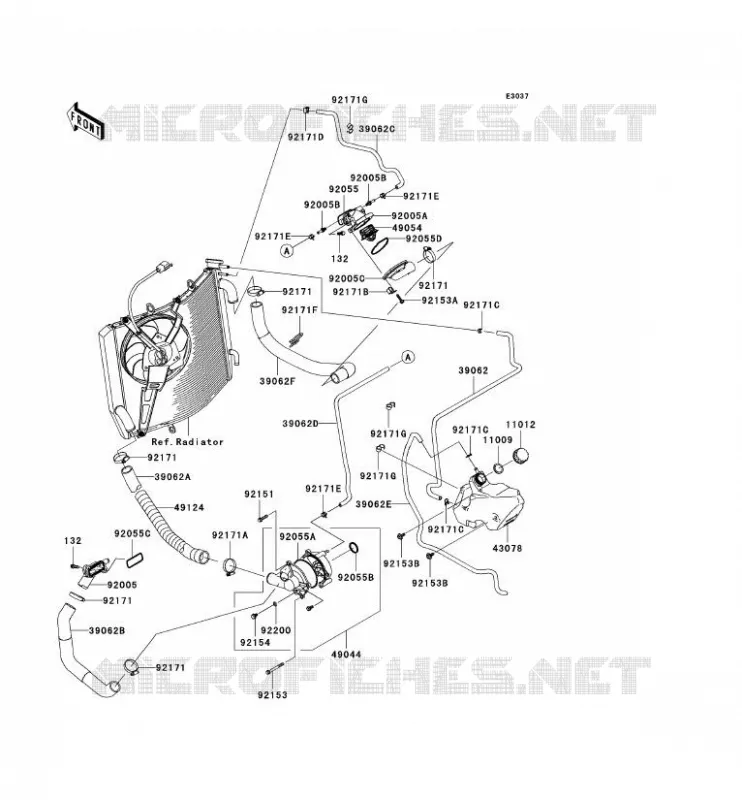 WATER PIPE Kawasaki MOTOS 1400 2011 ZZR1400 ABS  ZX1400DBF
