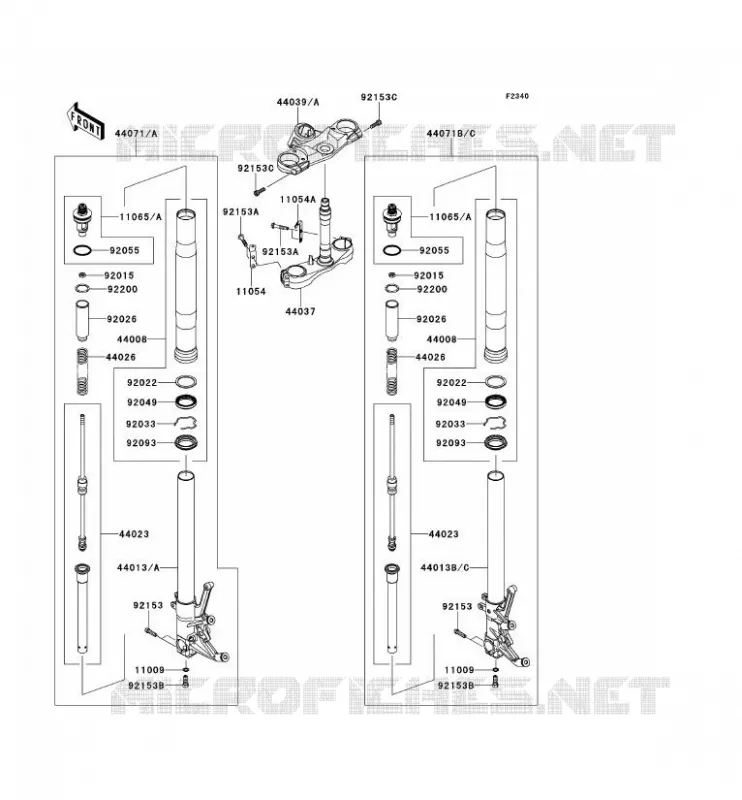 FRONT FORK Kawasaki MOTOS 1400 2012 ZZR1400  ZX1400ECF